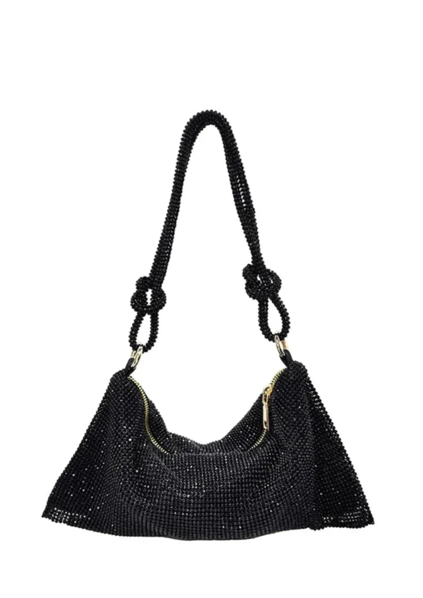 Laura | Klassische Schultertasche in Schwarz