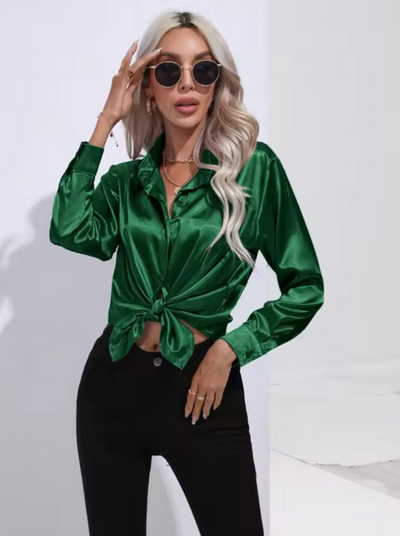 Doreen | Elegante Satin Charm Bluse