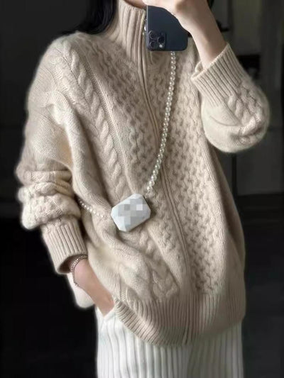 Dorian | Grobstrick Rollkragen Cardigan