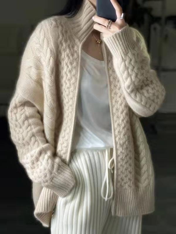 Dorian | Grobstrick Rollkragen Cardigan