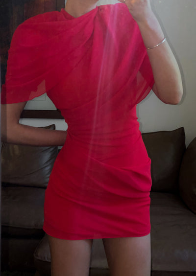 Lynn | Verführerisches Off-Shoulder Kleid in Rot