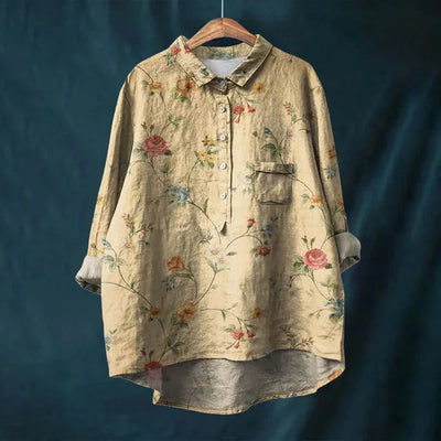 Franziska | Sommerbluse aus Baumwolle mit blühenden Blumen