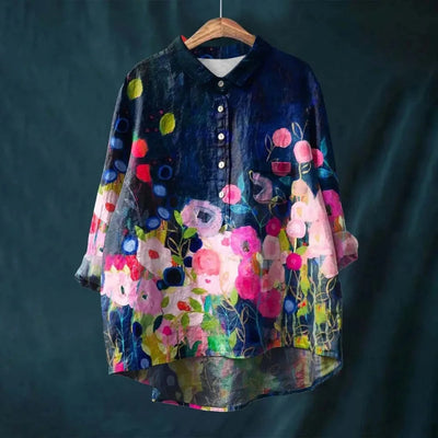 Franziska | Sommerbluse aus Baumwolle mit blühenden Blumen