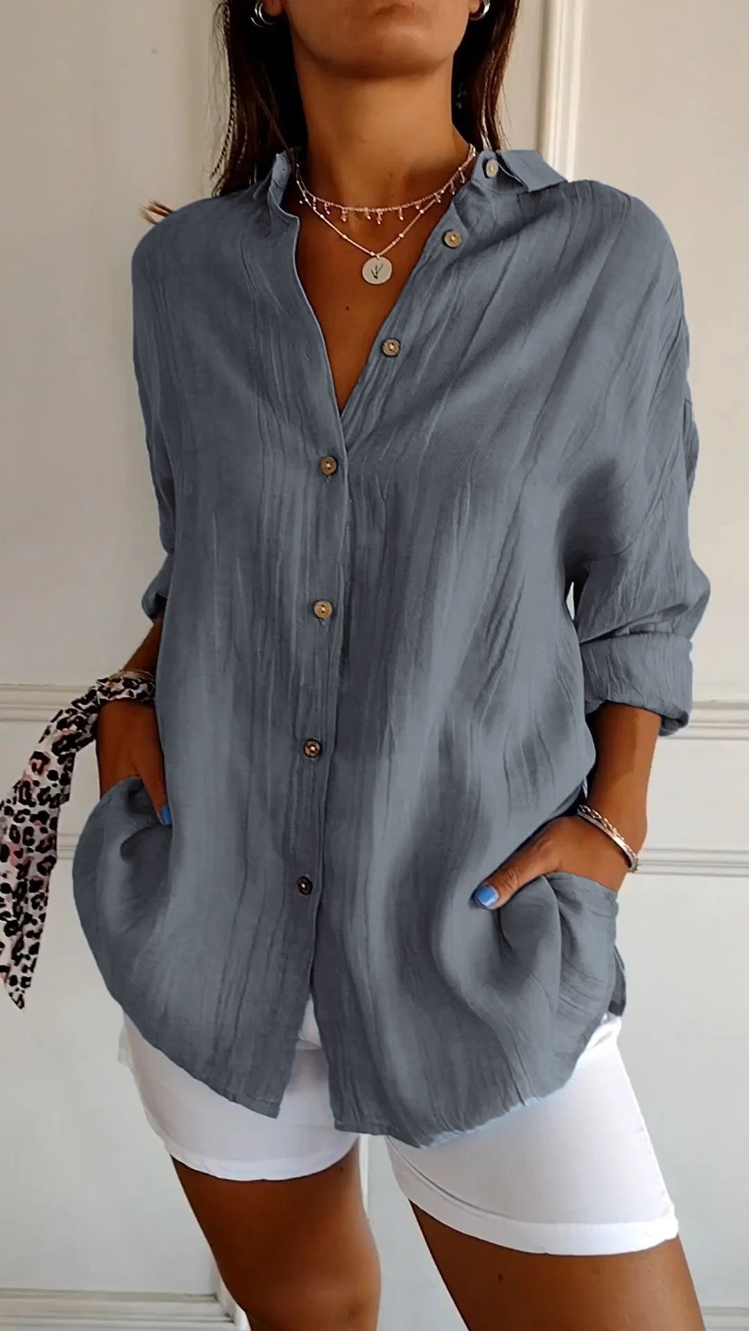 Glamora | Elegante maßgeschneiderte Bluse aus hochwertigem Stoff