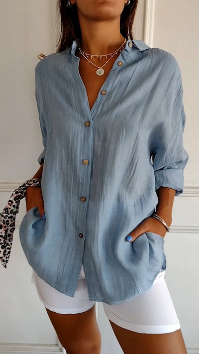 Glamora | Elegante maßgeschneiderte Bluse aus hochwertigem Stoff