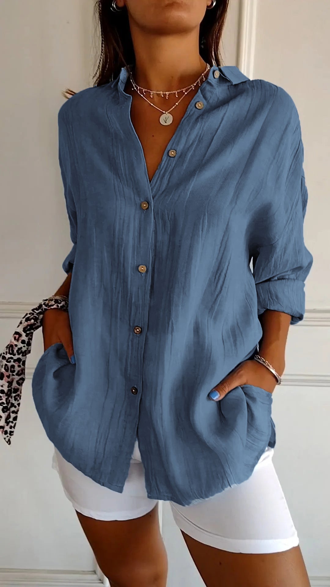 Glamora | Elegante maßgeschneiderte Bluse aus hochwertigem Stoff