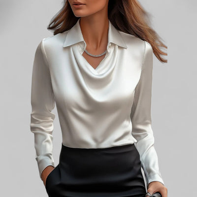 Andrea | Elegante Bluse mit drapiertem Ausschnitt