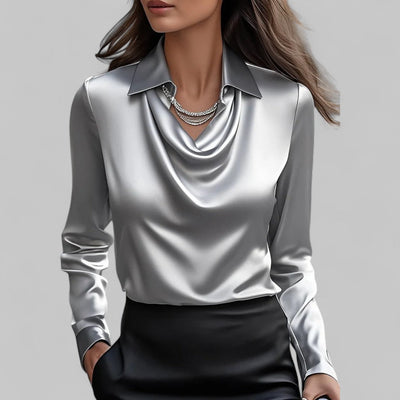 Andrea | Elegante Bluse mit drapiertem Ausschnitt