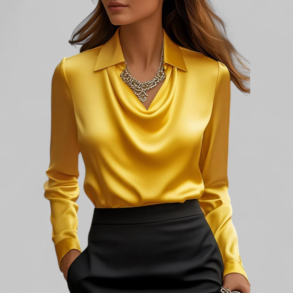 Andrea | Elegante Bluse mit drapiertem Ausschnitt
