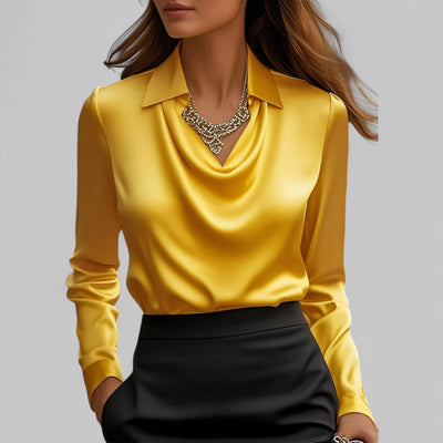 Andrea | Elegante Bluse mit drapiertem Ausschnitt