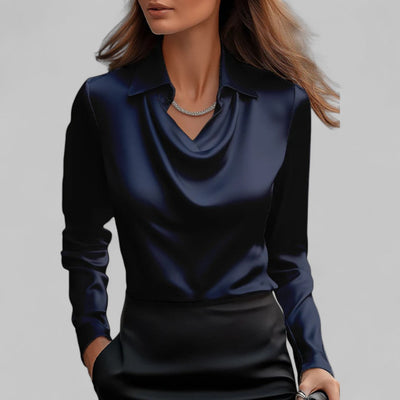 Andrea | Elegante Bluse mit drapiertem Ausschnitt