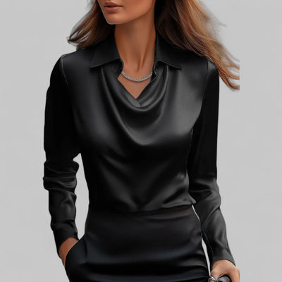 Andrea | Elegante Bluse mit drapiertem Ausschnitt
