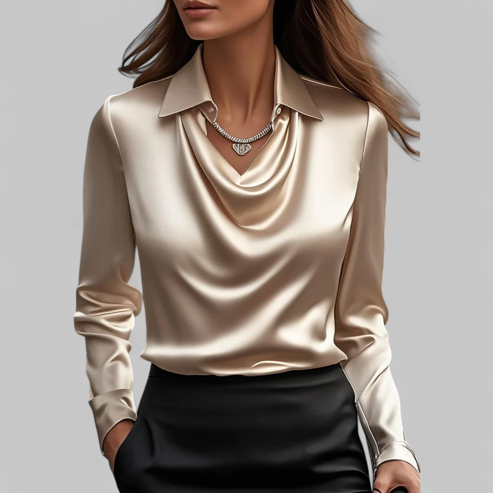 Andrea | Elegante Bluse mit drapiertem Ausschnitt