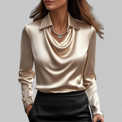 Andrea | Elegante Bluse mit drapiertem Ausschnitt