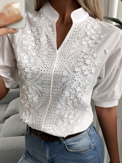 Weißes Blumenshirt - Mia