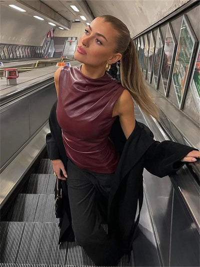 Mia | Rotes Top in Burgunder