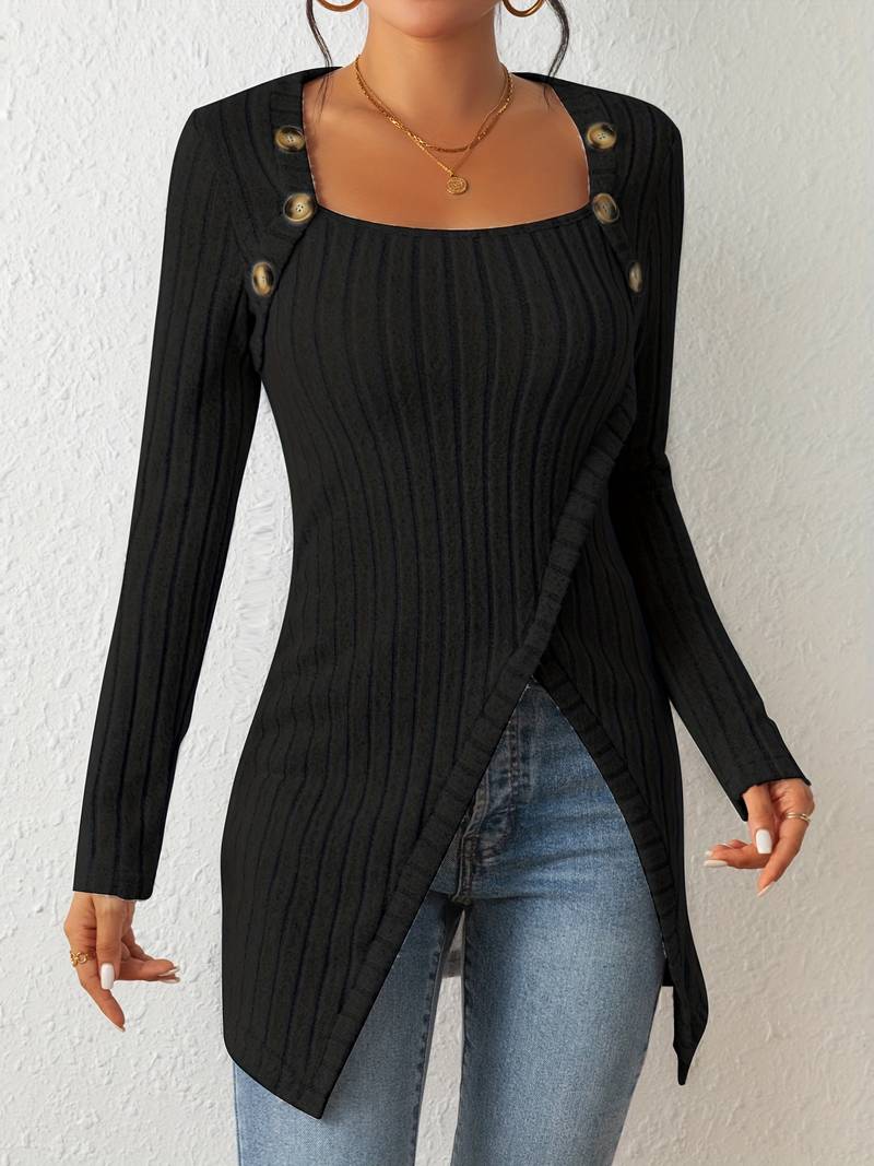 Tiana | Herbst Top Mit Verspielten Knoten