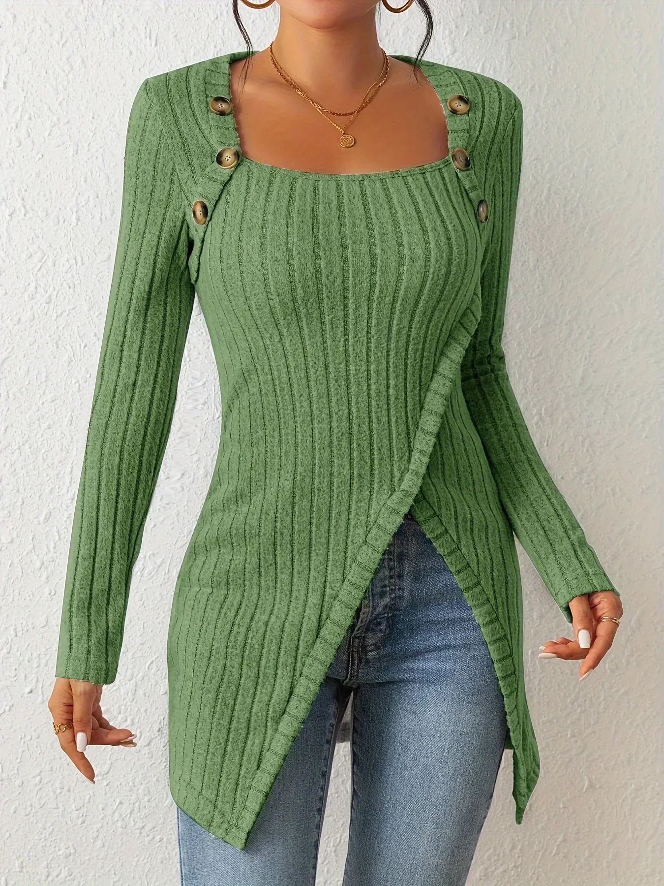 Tiana | Herbst Top Mit Verspielten Knoten