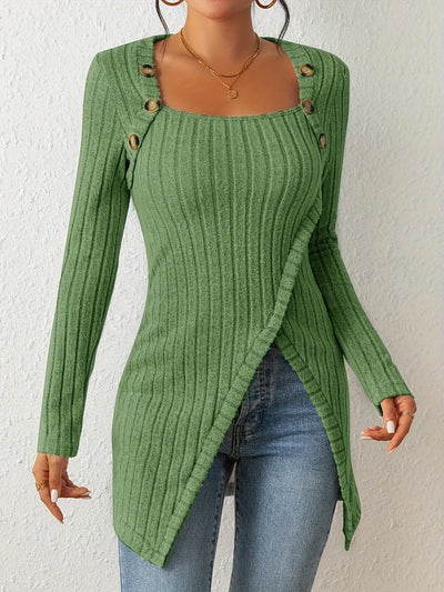 Tiana | Herbst Top Mit Verspielten Knoten