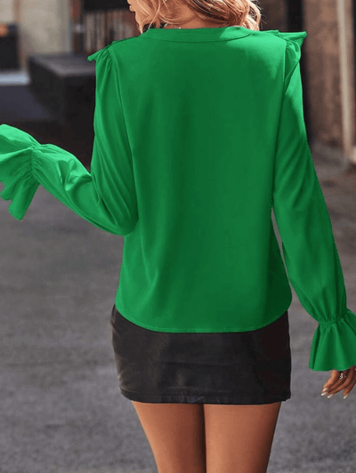 Jessica | Elegante Bluse mit Rüschen und langen Ärmeln