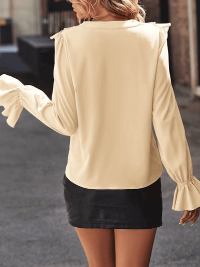 Jessica | Elegante Bluse mit Rüschen und langen Ärmeln