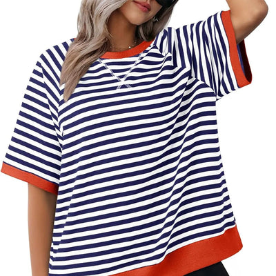 Julia | Lässiges gestreiftes Kurzarm Top