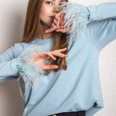 Lara | Stilvolles Feder Langarmshirt