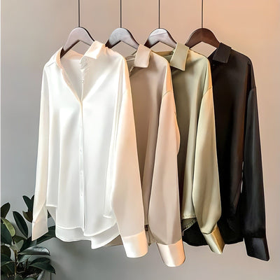 Laura | Elegantes Langarmshirt aus Seide
