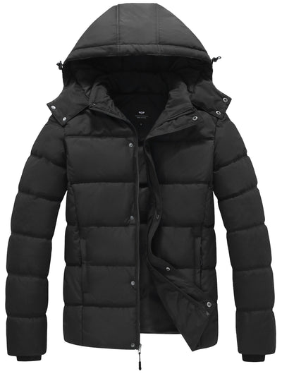 Leon | Warme Pufferjacke Schwarz für Herren Winter