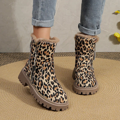 Bianca - Damenstiefel mit Leopardenmuster