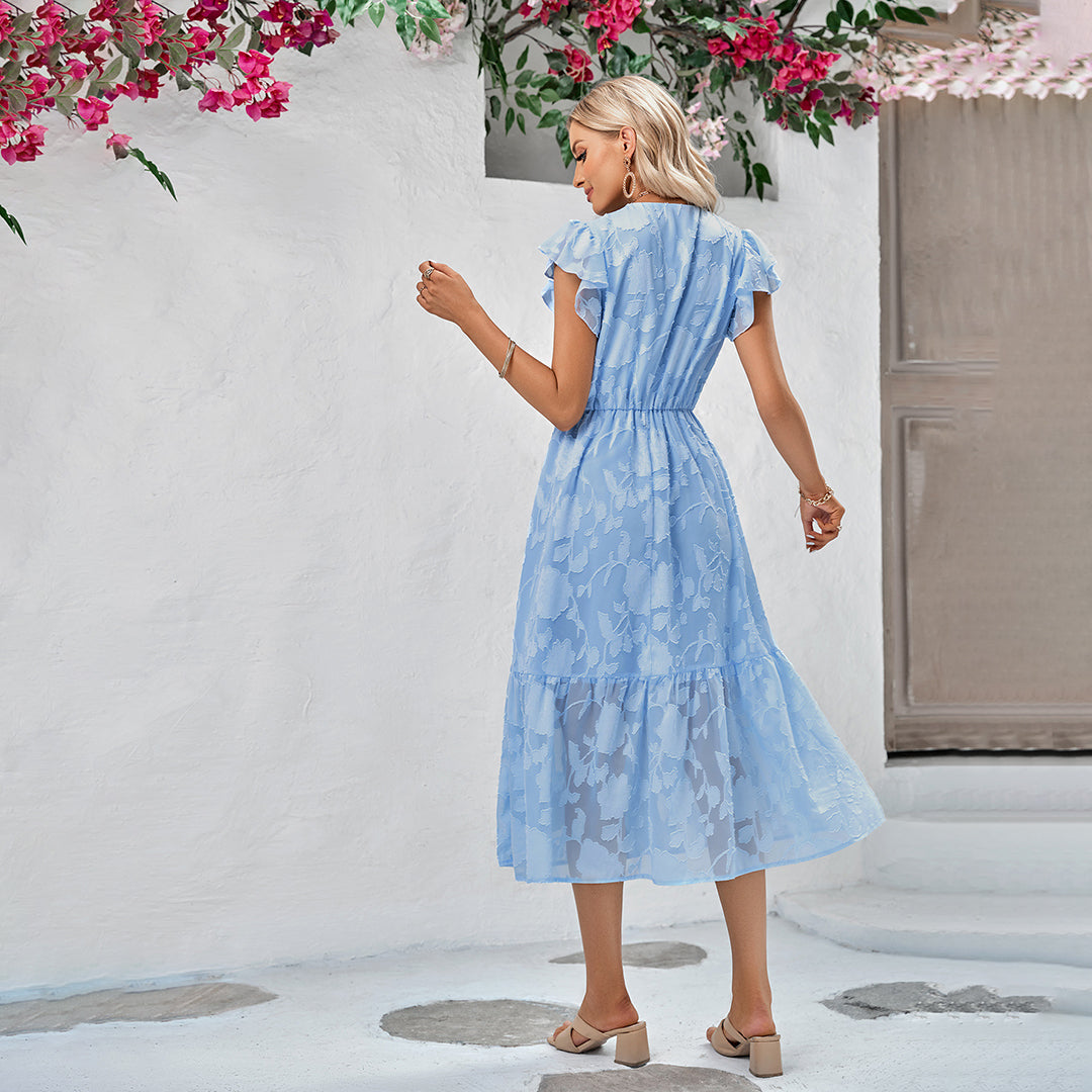 Ronja  | Stilvolles v-ausschnitt midikleid