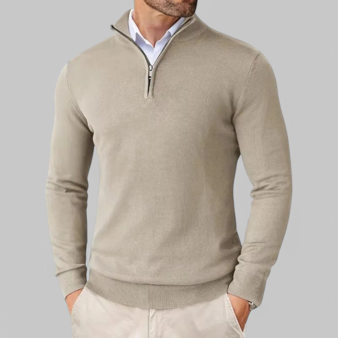 Mattia | Bequemer Pullover mit halbem Reißverschluss