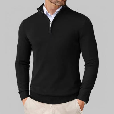 Mattia | Bequemer Pullover mit halbem Reißverschluss