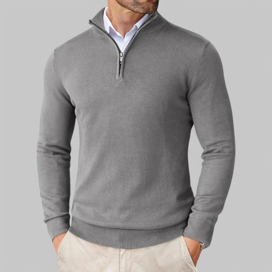 Mattia | Bequemer Pullover mit halbem Reißverschluss