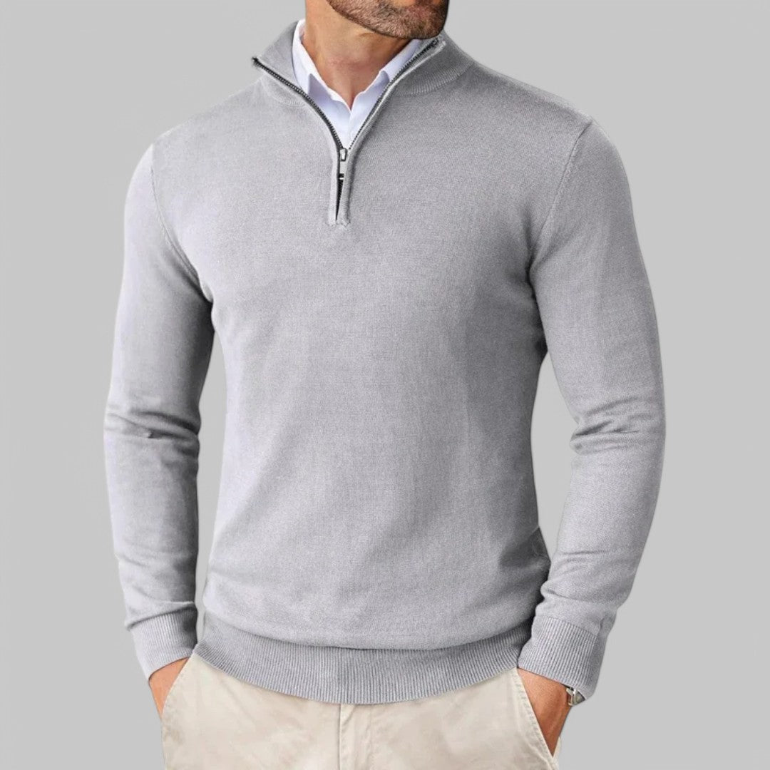 Mattia | Bequemer Pullover mit halbem Reißverschluss