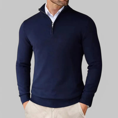 Mattia | Bequemer Pullover mit halbem Reißverschluss