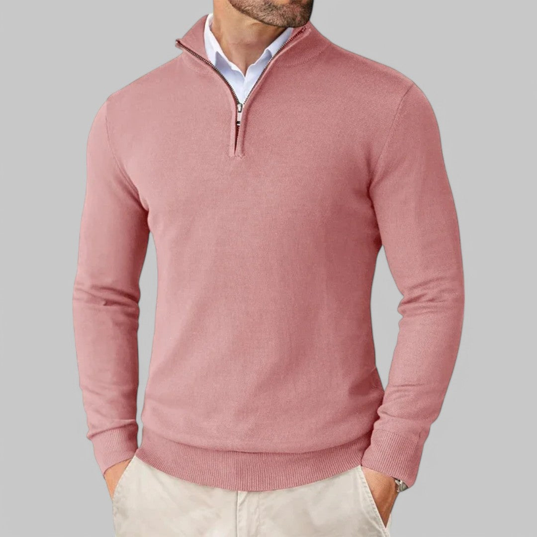Mattia | Bequemer Pullover mit halbem Reißverschluss