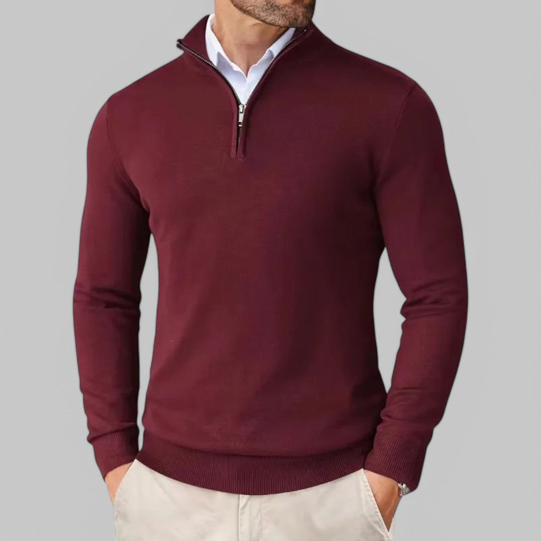 Mattia | Bequemer Pullover mit halbem Reißverschluss