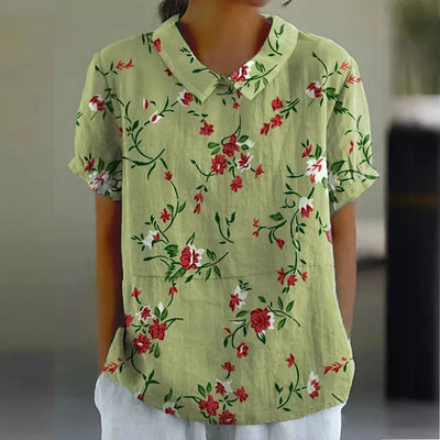 Melanie | Elegante Sommerbluse aus Baumwolle mit Blumenmuster