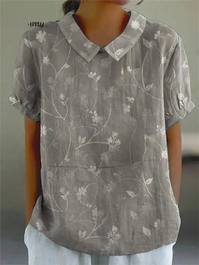 Melanie | Elegante Sommerbluse aus Baumwolle mit Blumenmuster