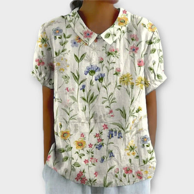 Michelle | Florale Eleganz Sommer Kurzarmbluse