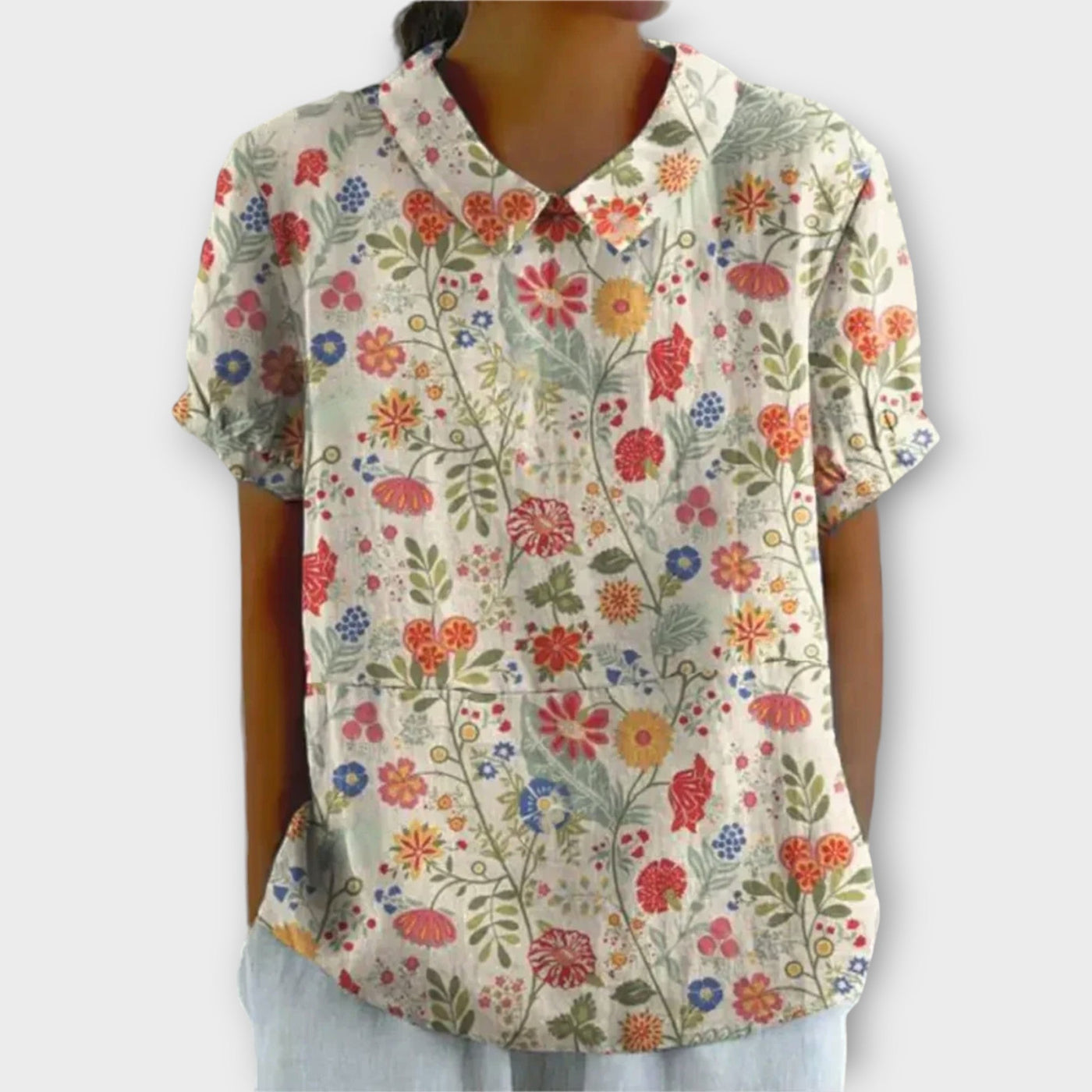 Michelle | Florale Eleganz Sommer Kurzarmbluse