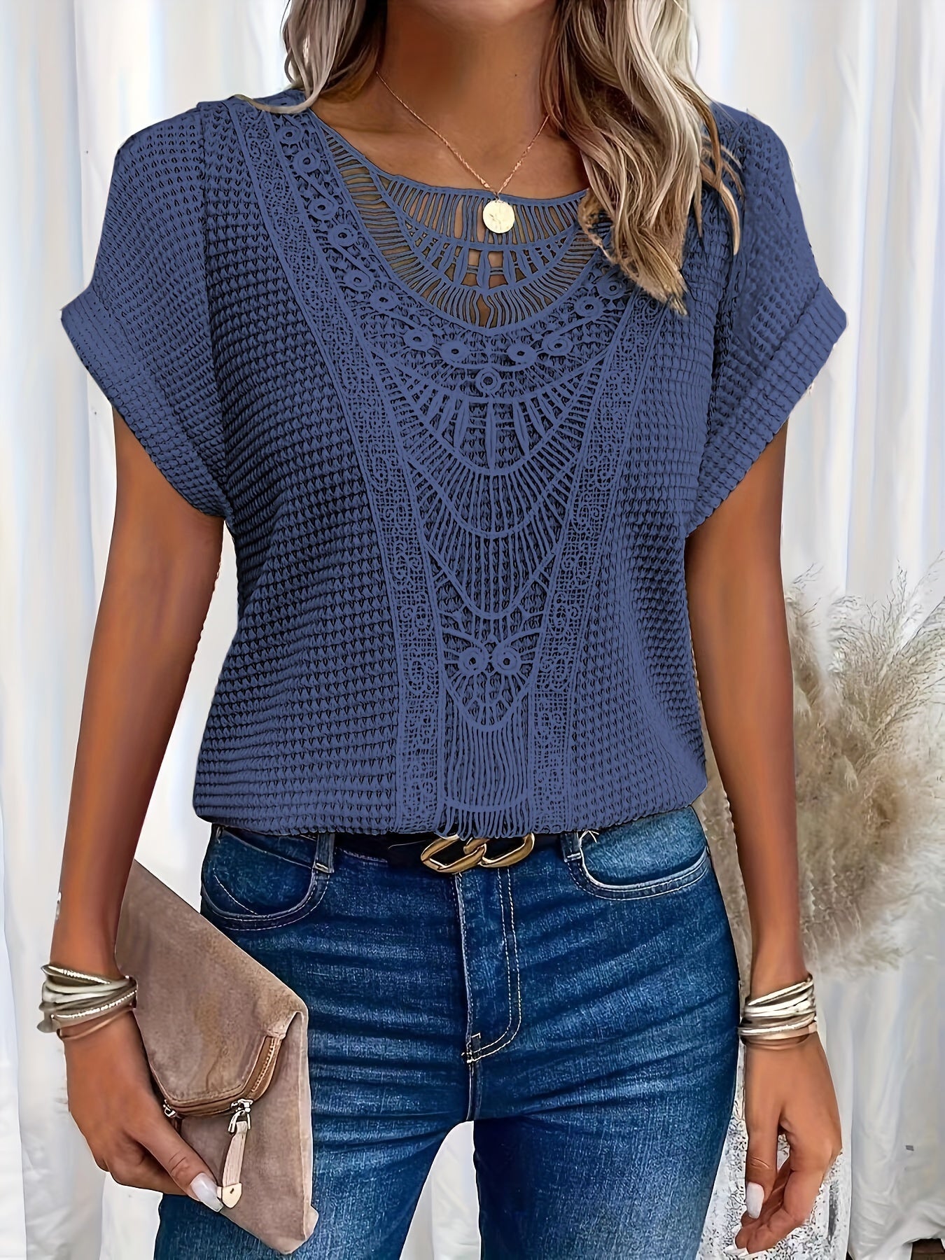 Nadine | Lässige Eleganz Spitzen T Shirt