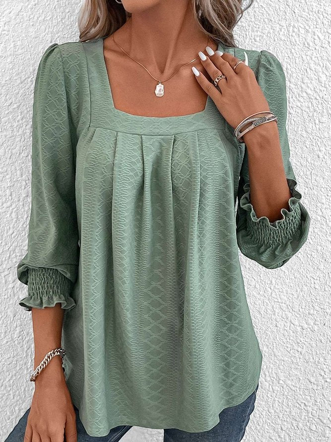 Nicole | Lässige Baumwollbluse mit eckigem Ausschnitt