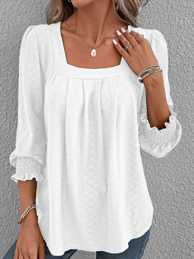 Nicole | Lässige Baumwollbluse mit eckigem Ausschnitt