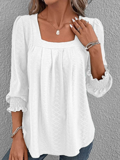 Nicole | Lässige Baumwollbluse mit eckigem Ausschnitt