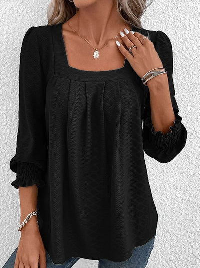 Nicole | Lässige Baumwollbluse mit eckigem Ausschnitt