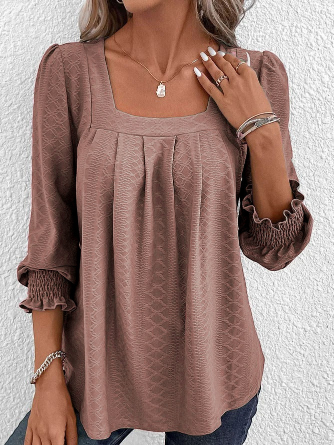 Nicole | Lässige Baumwollbluse mit eckigem Ausschnitt