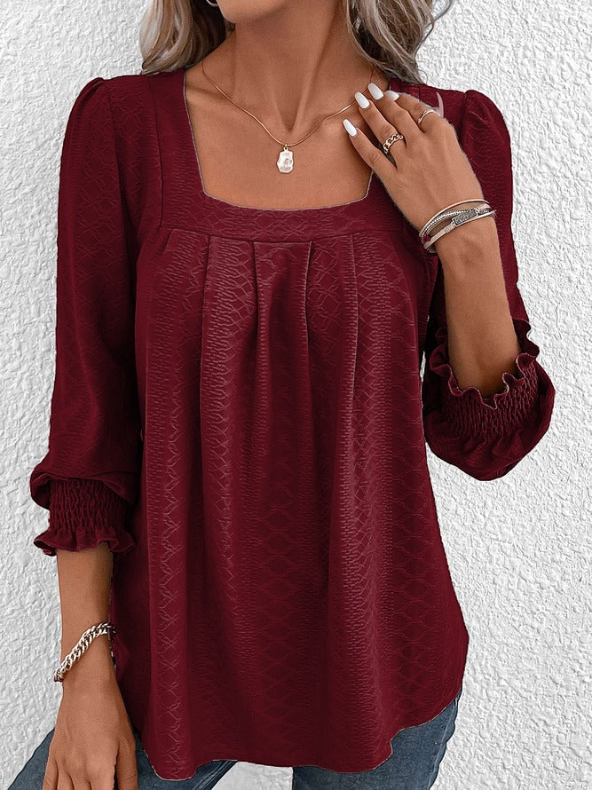 Nicole | Lässige Baumwollbluse mit eckigem Ausschnitt