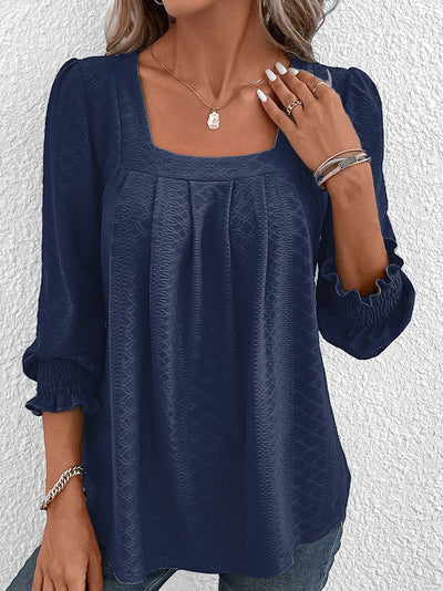 Nicole | Lässige Baumwollbluse mit eckigem Ausschnitt